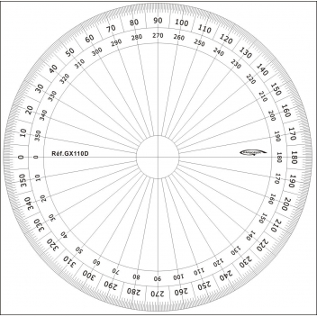 GX110D - 3700010404726 - Graphoplex - Rapporteur cercle entier degrés Ø 10 cm