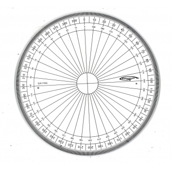 GX110G - 3700010404733 - Graphoplex - Rapporteur cercle entier 400 grades Ø 10 cm