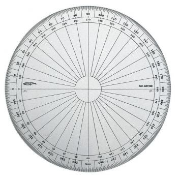 GX115D - 3700010404740 - Graphoplex - Rapporteur cercle entier degrés Ø 15 cm