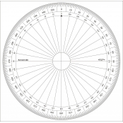 Rapporteur cercle entier degrés Ø 20 cm