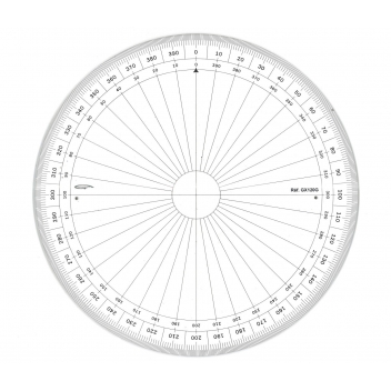GX120G - 3700010404771 - Graphoplex - Rapporteur cercle entier grades Ø 20 cm
