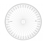 Rapporteur cercle entier grades Ø 25 cm