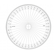 Rapporteur cercle entier grades Ø 25 cm