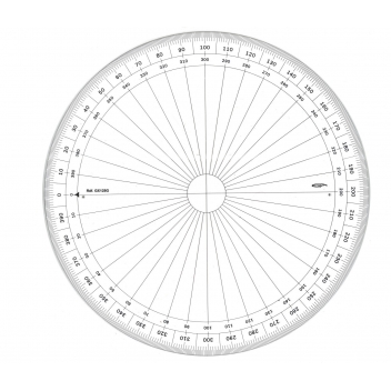 GX125G - 3700010404788 - Graphoplex - Rapporteur cercle entier grades Ø 25 cm
