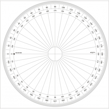 GX130D - 3700010404818 - Graphoplex - Rapporteur cercle entier degrés Ø 30 cm