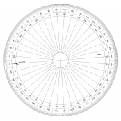 Rapporteur cercle entier grades Ø 30 cm