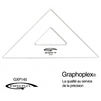 Equerre 45° 3 bords droits 21 cm - Graphoplex référence GX145