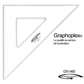 Graphoplex Equerre 45° 3 bords antitaches 16 cm Transparent 
