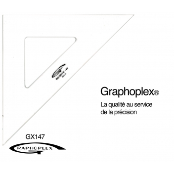 GX147 - 3700010404894 - Graphoplex - Equerre 45° 3 bords droits 28 cm