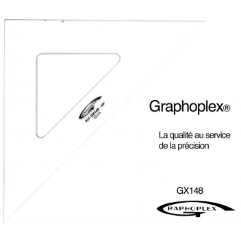 GX148 - 3700010404900 - Graphoplex - Equerre 45° 3 bords droits 32 cm