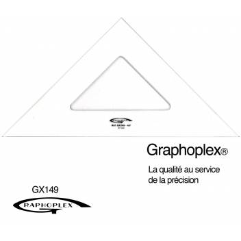 GX149 - 3700010404917 - Graphoplex - Equerre 45° 3 bords droits 37 cm