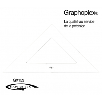 GX153 - 3700010406249 - Graphoplex - Equerre 45° 3 bords droits 70 cm