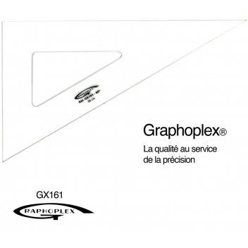 GX161 - 3700010404993 - Graphoplex - Equerre 60° 3 bords droits 26 cm - 2
