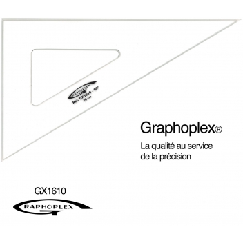 GX1610 - 3700010405051 - Graphoplex - Equerre 60° 3 bords anti-taches 26 cm - 2