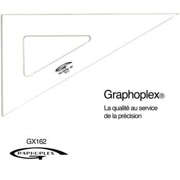GX162 - 3700010405006 - Graphoplex - Equerre 60° 3 bords droits 28 cm - 2