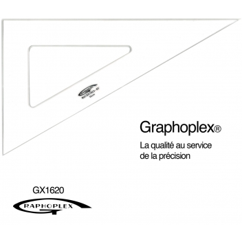 GX1620 - 3700010405068 - Graphoplex - Equerre 60° 3 bords anti-taches 32 cm - 2