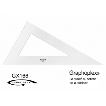 GX166 - 3700010405044 - Graphoplex - Equerre 60° 3 bords droits 50 cm