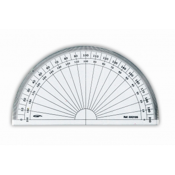 GX212G - 3700010404634 - Graphoplex - Rapporteur 1/2 cercle grades Ø 13 cm