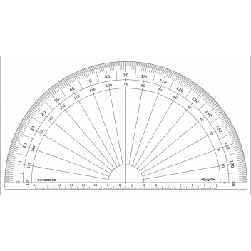 GX220D - 3700010404665 - Graphoplex - Rapporteur 1/2 cercle degrés Ø 20 cm