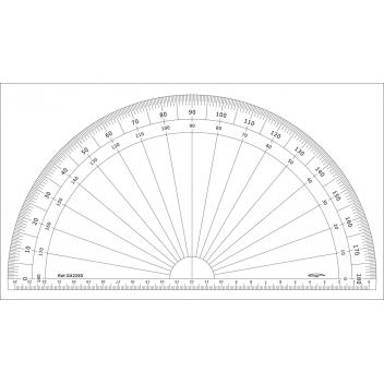 GX225D - 3700010404689 - Graphoplex - Rapporteur 1/2 cercle degrés Ø 25 cm