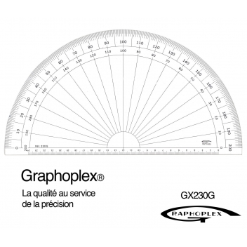 GX230G - 3700010404719 - Graphoplex - Rapporteur 1/2 cercle grades Ø 30 cm