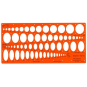 Graphoplex Trace cercles pairs/impairs 36 cercles de 1 à 36 mm Orange Transparent 