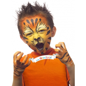 GT41222 - 3700010412226 - Grim'tout - Palette Maquillage enfant 4 couleurs Tigre et citrouille - 3