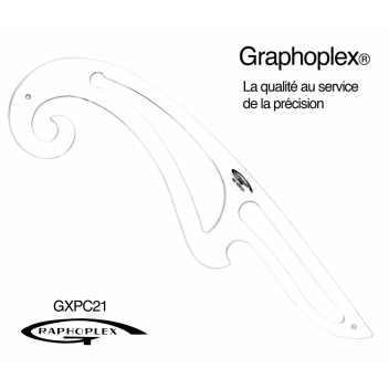 GX.PC21 - 3700010405174 - Graphoplex - Courbe en Altuglas transparent 41,5 cm