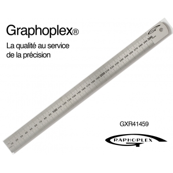 GXR41459 - 3700010414596 - Graphoplex - Réglet acier épais ép = 1mm l = 24mm L = 30cm