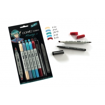 CC5M2 - 4013695261416 - Copic - Set 5 marqueurs Copic Ciao Manga 2 + 1 Multiliner gratuit