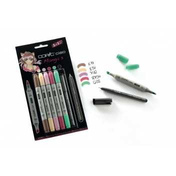 CC5M3 - 4013695261423 - Copic - Set 5 marqueurs Copic Ciao Manga 3 + 1 Multiliner gratuit