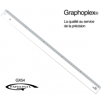 GX54 - 3232821200544 - Graphoplex - Règle transparente 1 biseau blanc + bosselage 50 cm