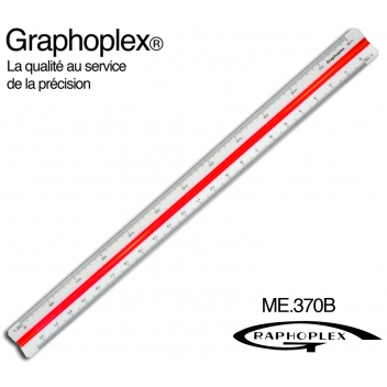 ME.370B - 3700010404528 - Graphoplex - Kutch Règle de réduction triangulaire carte 1/20 à 1/125e - 2
