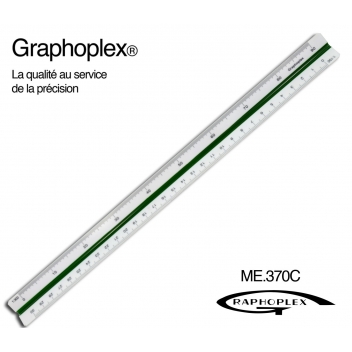 ME.370C - 3700010404535 - Graphoplex - Kutch Règle de réduction triangulaire carte 1/100 à 1/500e - 2