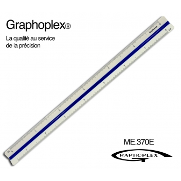 ME.370E - 3700010404542 - Graphoplex - Kutch Règle de réduction triangulaire carte 1/20 à 1/100e - 4