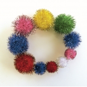 Pompons Glitter Assortiement 200 pièces