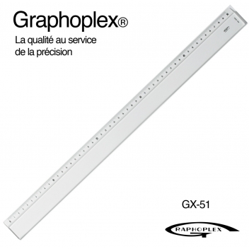 GX51 - 3700010404429 - Graphoplex - Règle transparente 1 biseau + bosselage 50 cm