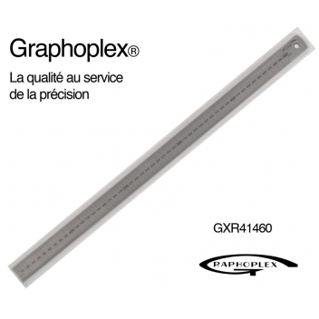 GXR41460 - 3700010414602 - Graphoplex - Réglet acier épais ép = 1mm l = 24mm L = 50cm