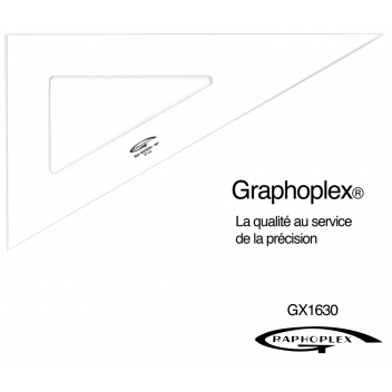 GX1630 - 3700010405075 - Graphoplex - Equerre 60° 3 bords anti-taches 37 cm