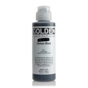 1-02040 - 0738797204041 - Golden - Peinture Acrylic FLUIDS Golden I 119ml Noir Carbone - 2