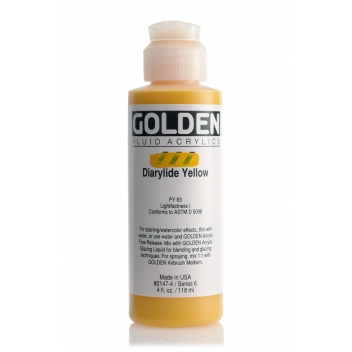 1-02147 - 0738797214743 - Golden - Peinture Acrylic FLUIDS Golden VI 119ml Jaune Diarylide
