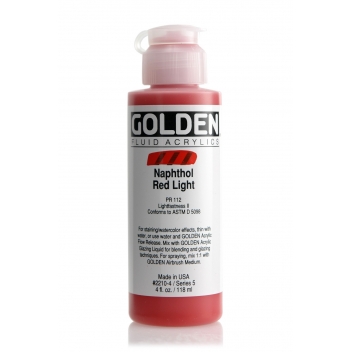 1-02210 - 0738797221048 - Golden - Peinture Acrylic FLUIDS Golden V 119ml Rouge Naphthol clair