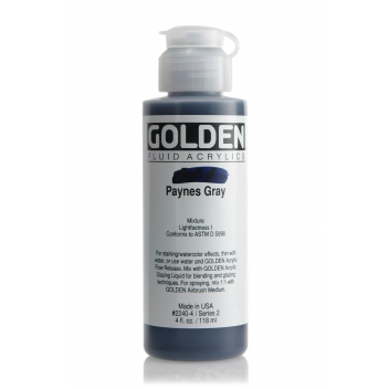 1-02240 - 0738797224049 - Golden - Peinture Acrylic FLUIDS Golden II 119ml Gris Paynes