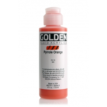 1-02276 - 0738797227644 - Golden - Peinture Acrylic FLUIDS Golden VIII 119ml Orange Pyrrole - 2
