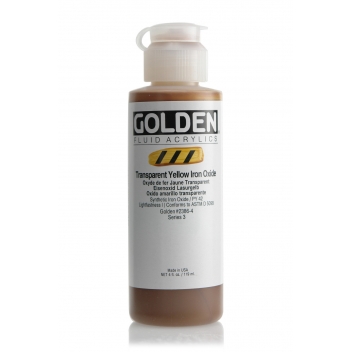 1-02386 - 0738797238640 - Golden - Peinture Acrylic FLUIDS Golden III 119ml Oxyde Fer Jaune transp.