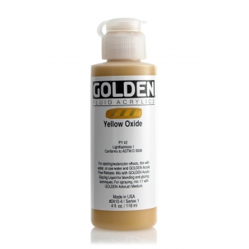 1-02410 - 0738797241046 - Golden - Peinture Acrylic FLUIDS Golden I 119ml Oxyde Jaune
