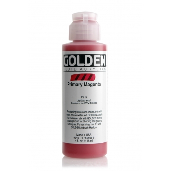 1-02421 - 0738797242142 - Golden - Peinture Acrylic FLUIDS Golden VI 119ml Magenta Primaire