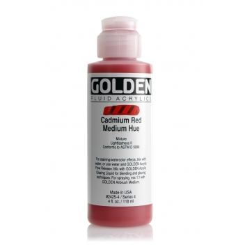 1-02425 - 0738797242548 - Golden - Peinture Acrylic FLUIDS Golden IV 119ml Rouge Cadmium moyen - 2