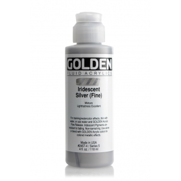 1-02457 - 0738797245747 - Golden - Peinture Acrylic FLUIDS Golden V 119ml Iridescent Argenté fin