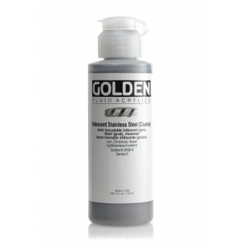 1-02458 - 0738797245846 - Golden - Peinture Acrylic FLUIDS Golden V 119ml Iridescent Acier Inoxydable